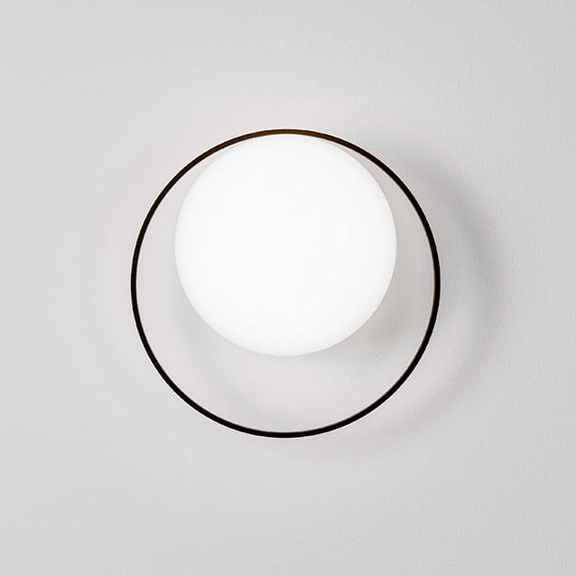 Circ Wall Light, White Poly with Black Ring, LED, Triac Dim, IP55
