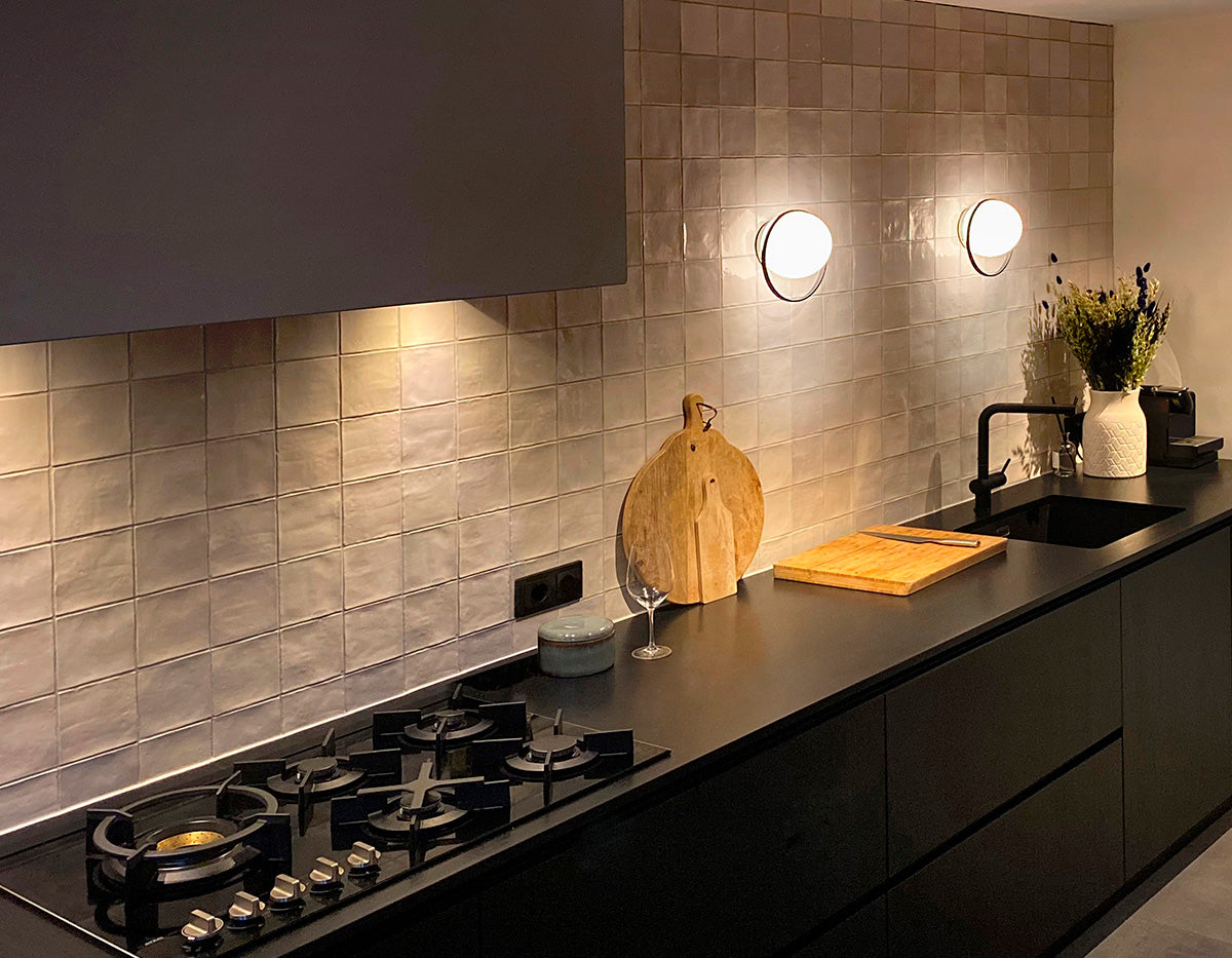 Circ Wall Light, White Poly with Black Ring, LED, Triac Dim, IP55