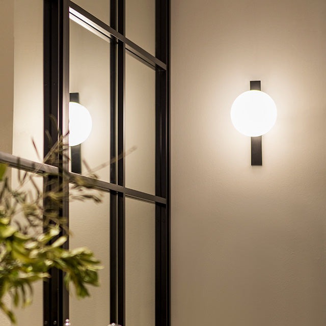 Circ Wall Light, White Glass with Black Strap, LED, Triac Dim, IP20