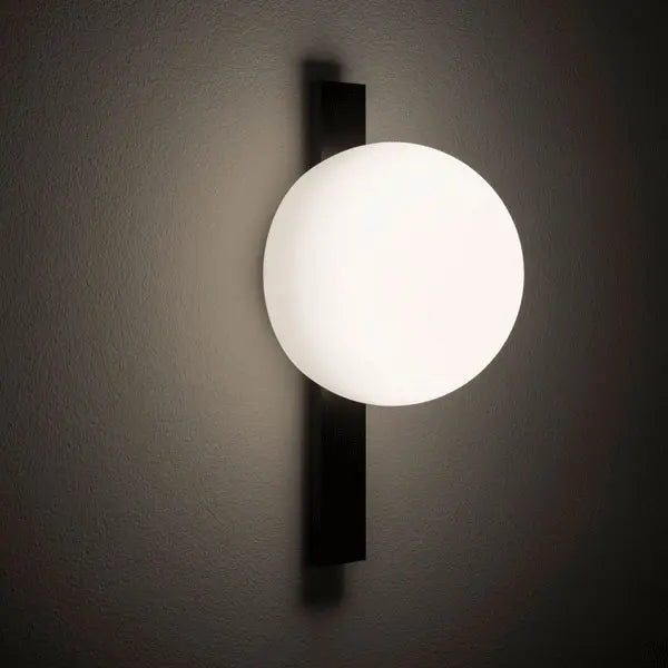 Circ Wall Light, White Glass with Black Strap, LED, Triac Dim, IP20