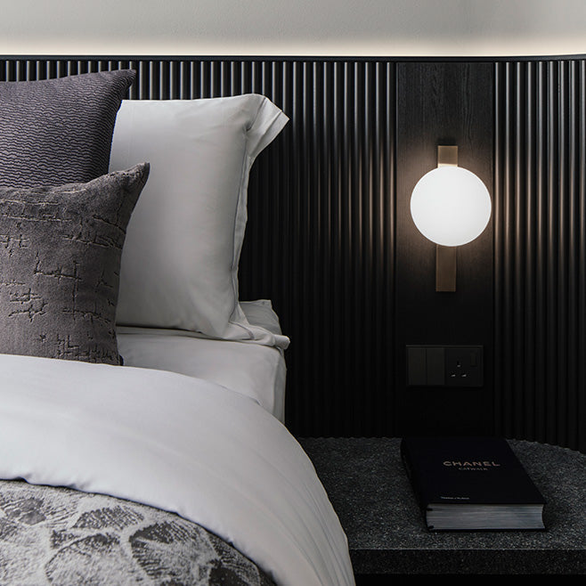 Circ Wall Light, White Glass with Gold Strap, LED, Triac Dim, IP20