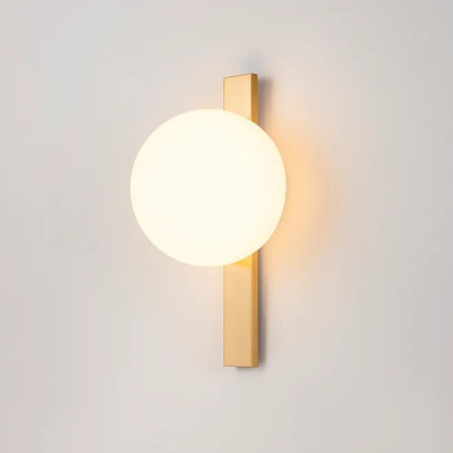 Circ Wall Light, White Glass with Gold Strap, LED, Triac Dim, IP20