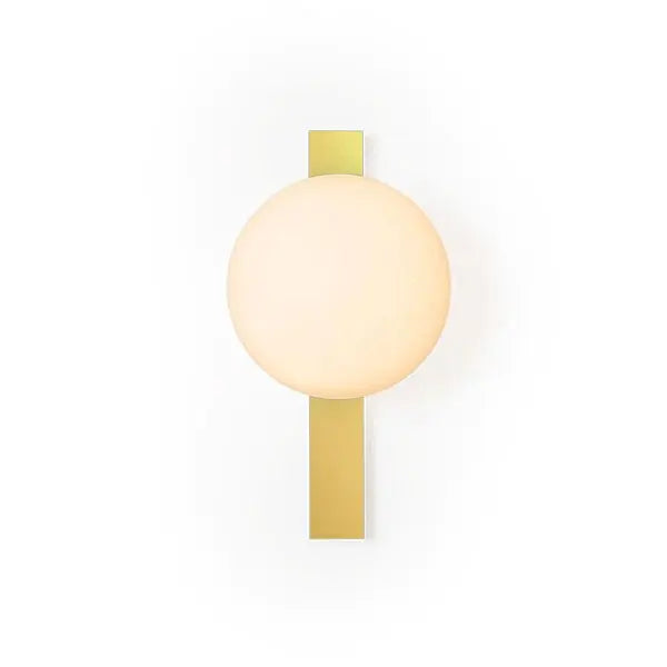 Circ Wall Light, White Glass with Gold Strap, LED, Triac Dim, IP20