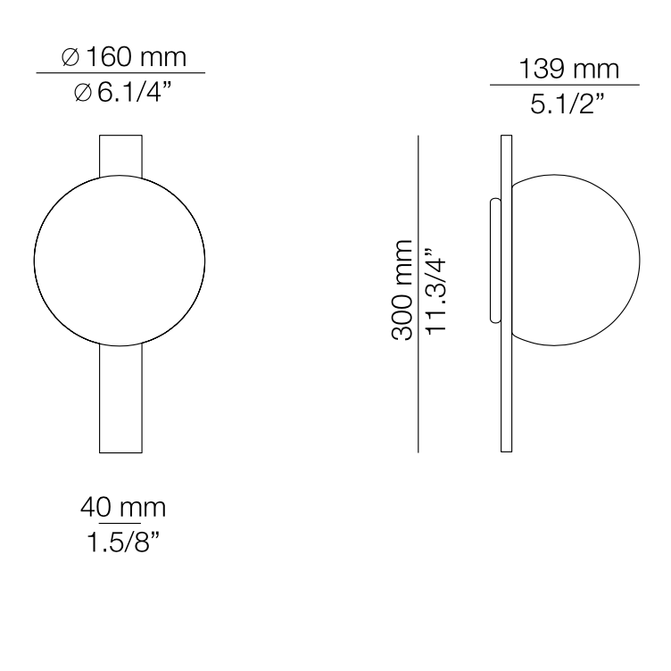 Circ Wall Light, White Glass with Black Strap, LED, Triac Dim, IP20