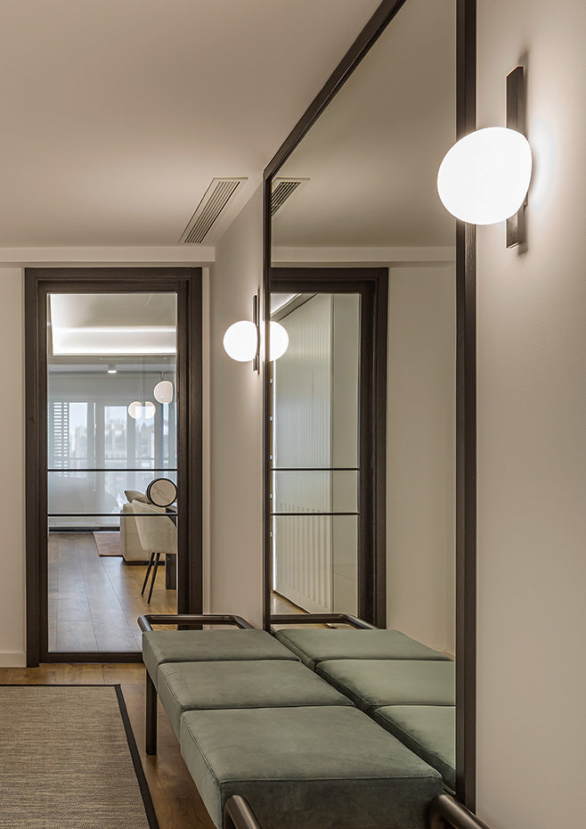 Circ Wall Light, White Poly with Rust Strap, LED, Triac Dim, IP55