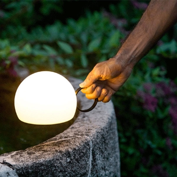 Circ Wireless Table Lamp, Poly Shade with Small Black Ring, LED, IP67