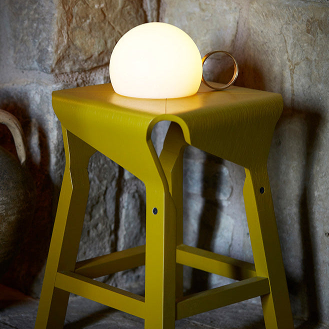 Circ Wireless Table Lamp, Poly Shade with Large Rust Ring, LED, IP67