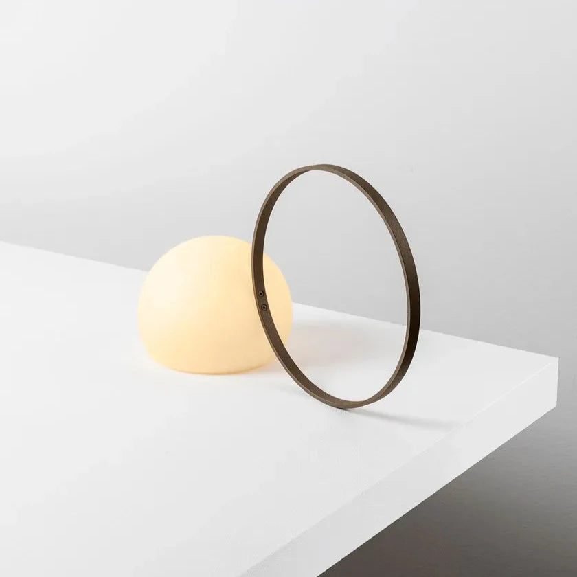 Circ Wireless Table Lamp, Poly Shade with Large Rust Ring, LED, IP67