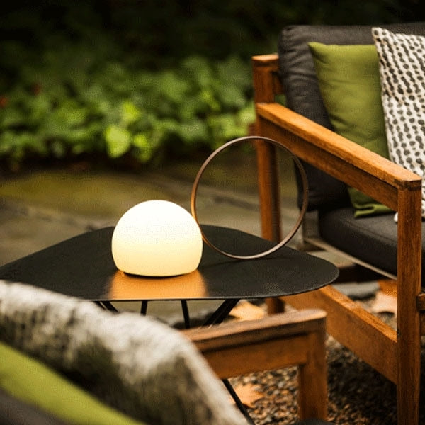 Circ Wireless Table Lamp, Poly Shade with Large Black Ring, LED, IP67