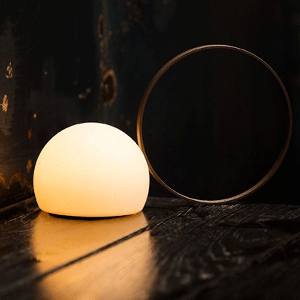 Circ Wireless Table Lamp, Poly Shade with Small Black Ring, LED, IP67