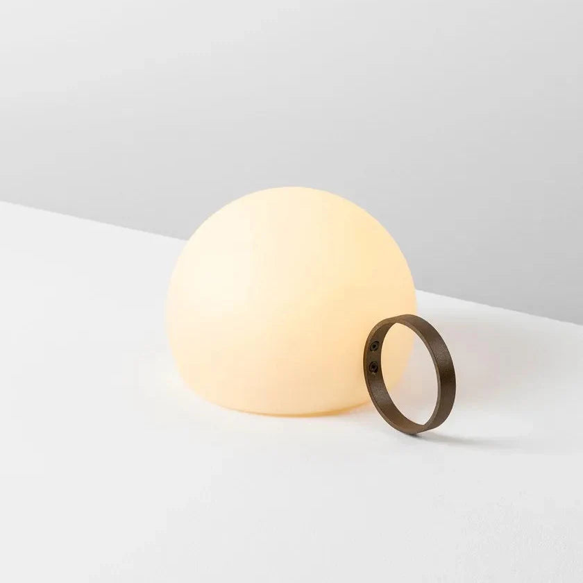 Circ Wireless Table Lamp, Poly Shade with Small Rust Ring, LED, IP67