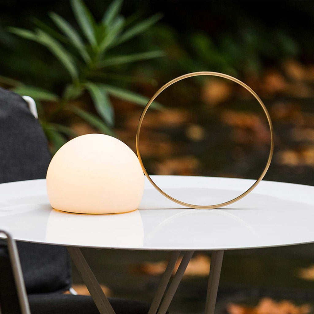 Circ Wireless Table Lamp, Poly Shade with Large Rust Ring, LED, IP67