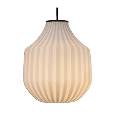 Circus pendant light, white filigree handblown glass, round, E27, Triac Dim, IP20