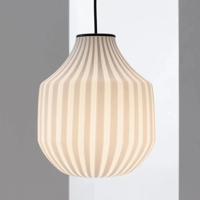 Circus pendant light, white filigree handblown glass, round, E27, Triac Dim, IP20