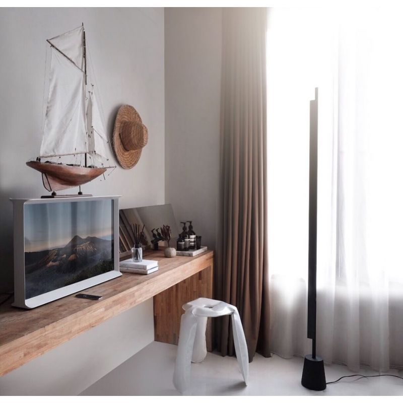 Compendium Linear Floor Lamp, Aluminium, LED, 37W, Foot Dimmer, IP20