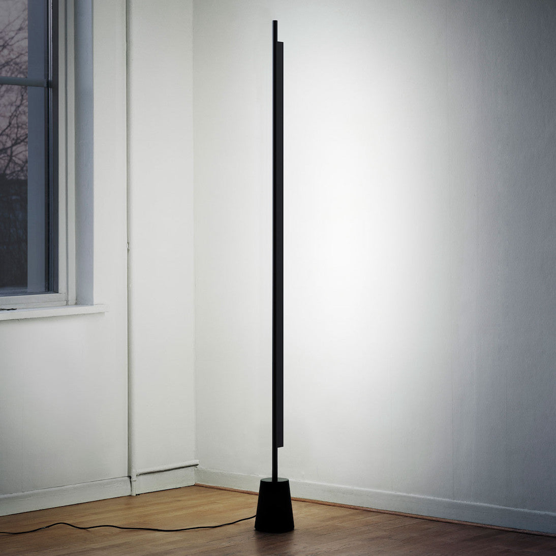 Compendium Linear Floor Lamp, Brass, LED, 37W, Foot Dimmer, IP20