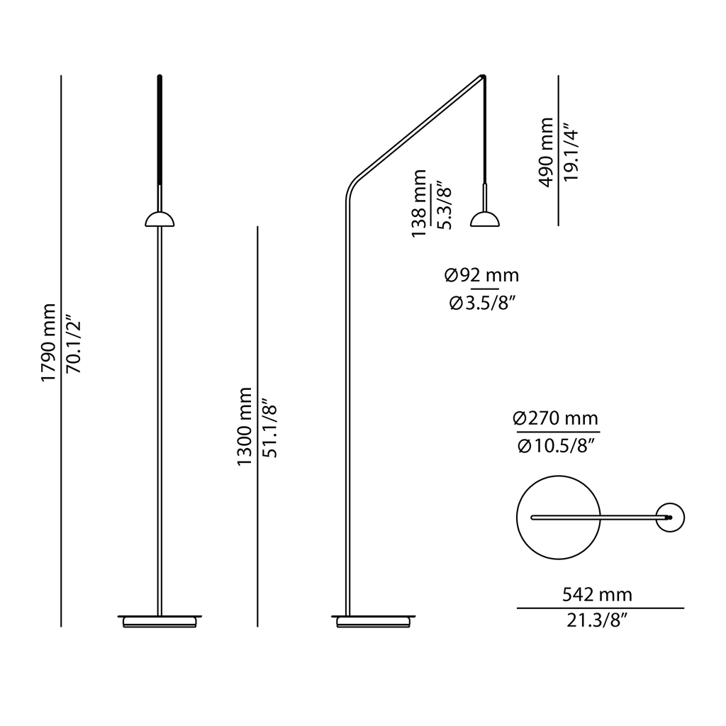 Cupolina Reading Floor Lamp, White, LED, On/Off, IP20