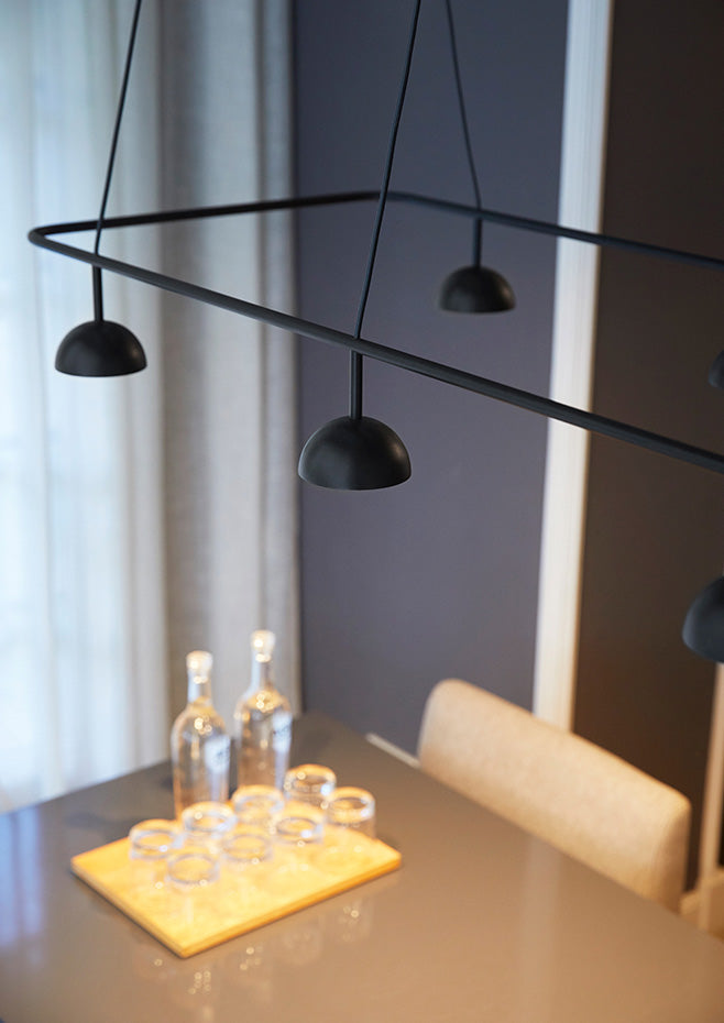 Cupolina Horizontal Pendant, Black, LED, Triac Dim, IP20