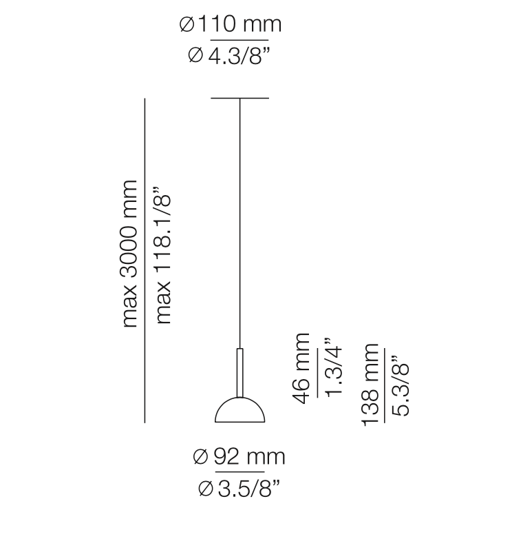 Cupolina Pendant, White, LED, Recessed Mount, Triac Dim, IP20