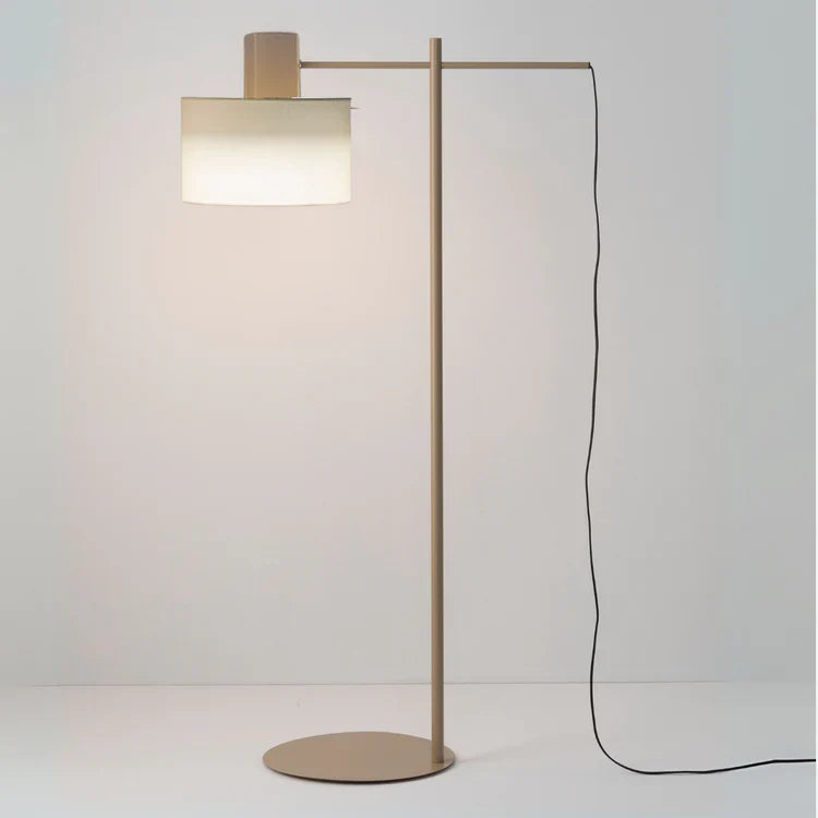 Cyls Reading Floor Lamp with Shade, Beige, Adjustable, E27, IP20