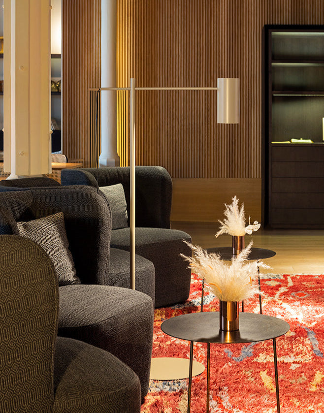 Cyls Reading Floor Lamp, Beige, Adjustable, E27, IP20