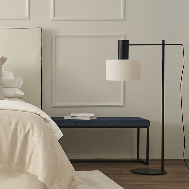 Cyls Reading Floor Lamp with Shade, Beige, Adjustable, E27, IP20