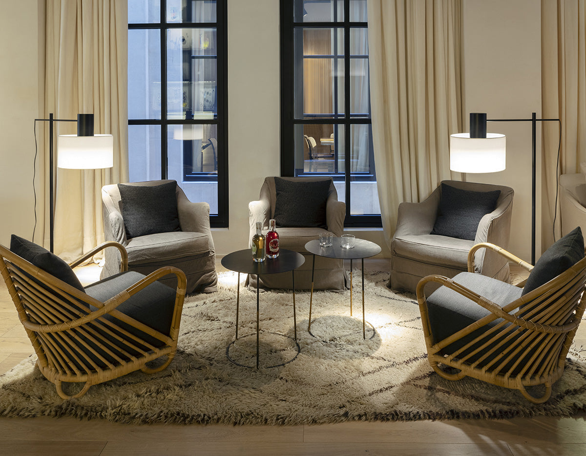 Cyls Reading Floor Lamp with Shade, Beige, Adjustable, E27, IP20