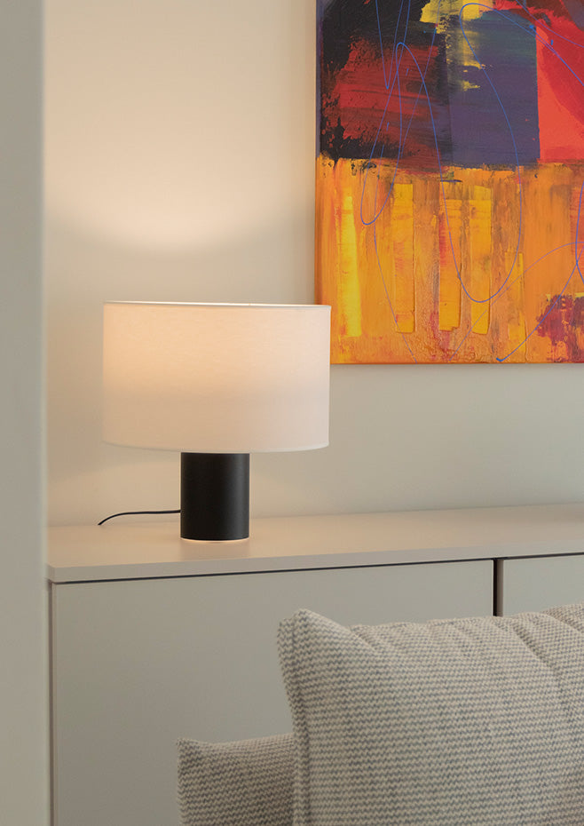 Cyls Table Lamp with Shade and Black, E27, IP20