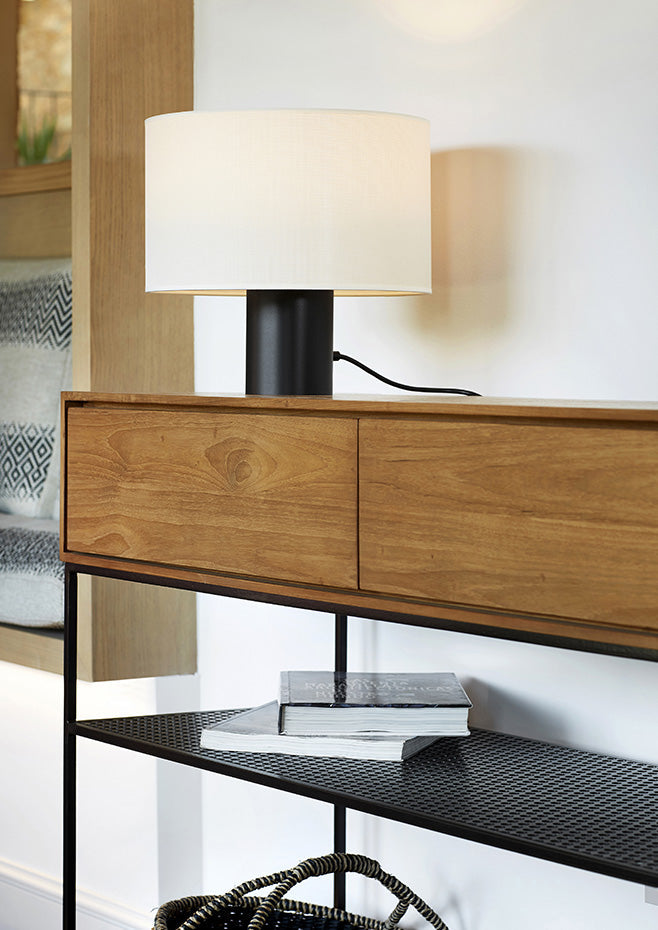 Cyls Table Lamp with Shade and Beige, E27, IP20