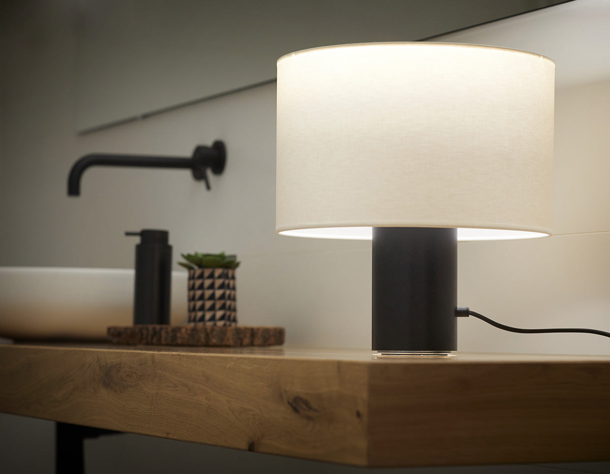 Cyls Table Lamp with Shade and Black, E27, IP20