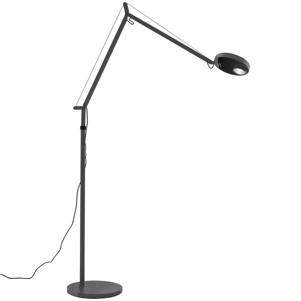 Demetra Adjustable Reading Floor Lamp, Black, LED, Touch Dimmer, IP20