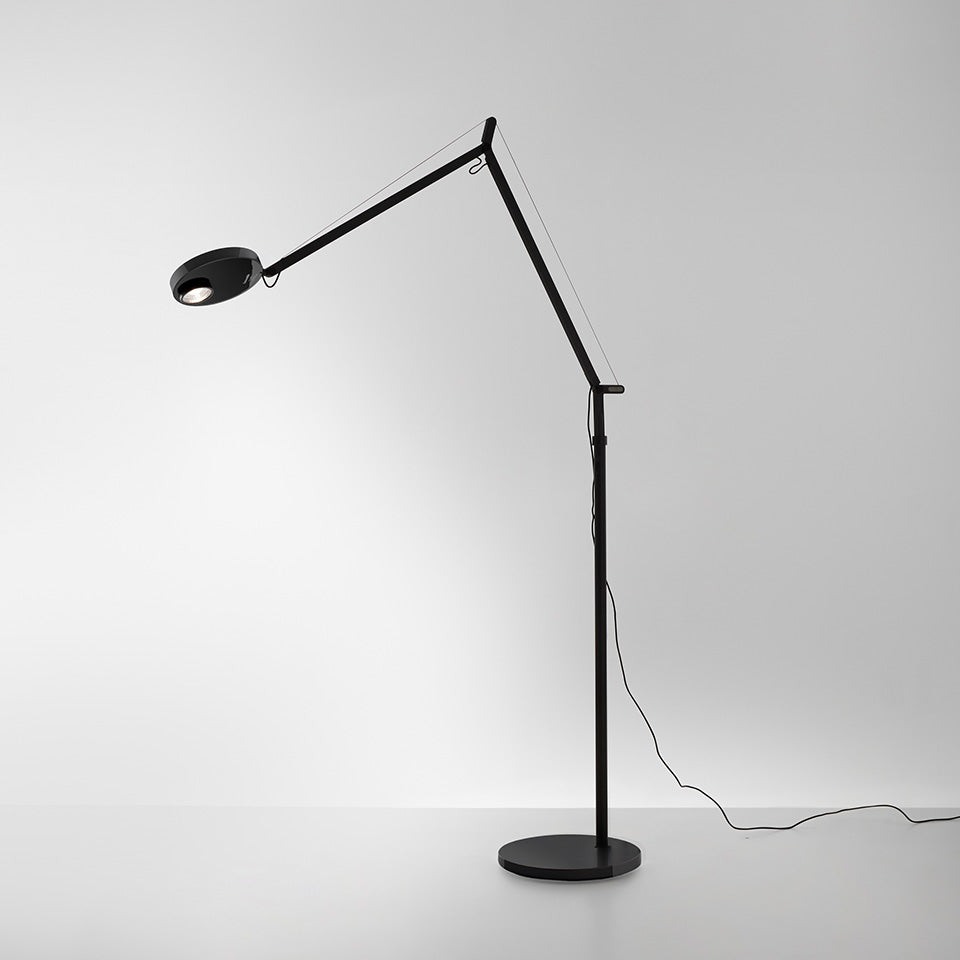 Demetra Adjustable Reading Floor Lamp, Black, LED, Touch Dimmer, IP20