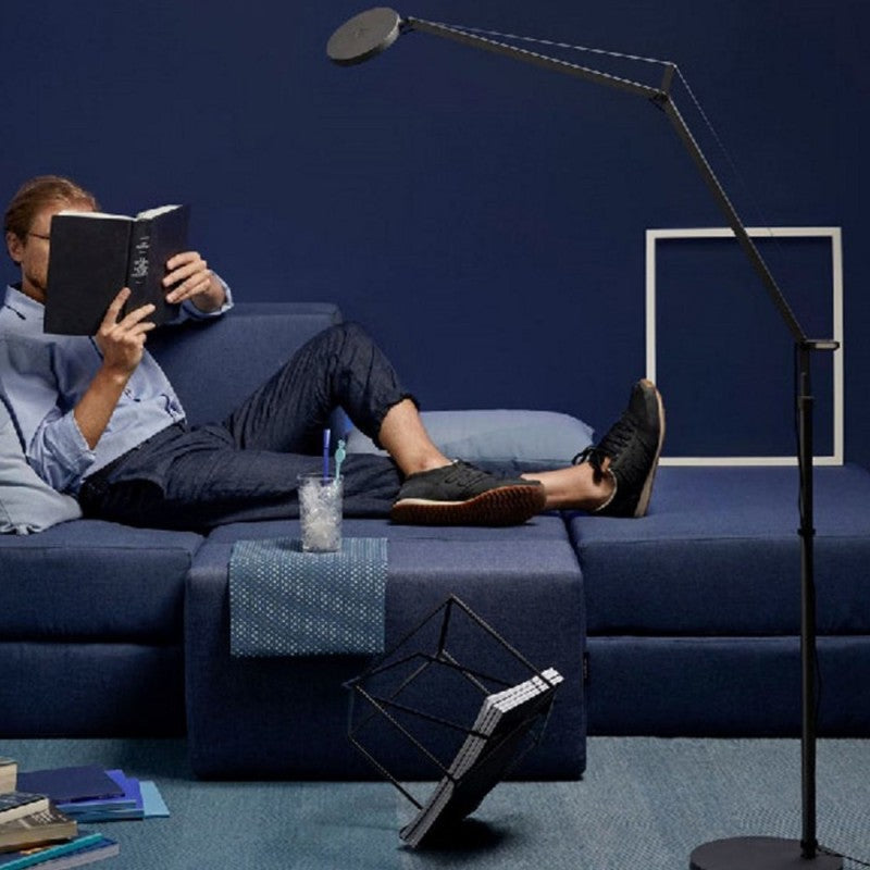 Demetra Adjustable Reading Floor Lamp, Black, LED, Touch Dimmer, IP20