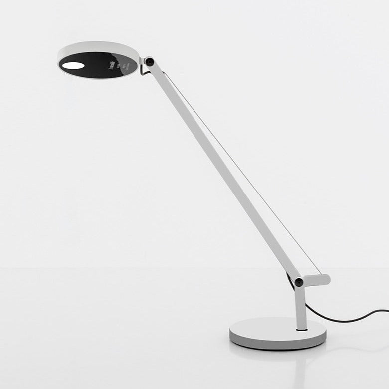 Demetra Single Arm Adjustable Reading Table Lamp, White, LED, Touch Dimmer, IP20