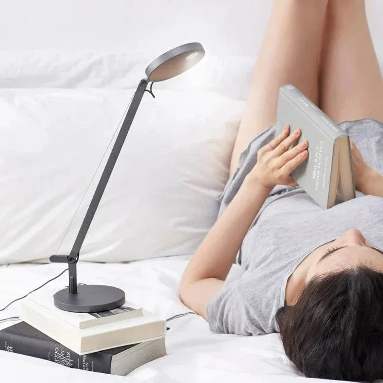 Demetra Single Arm Adjustable Reading Table Lamp, Black, LED, Touch Dimmer, IP20