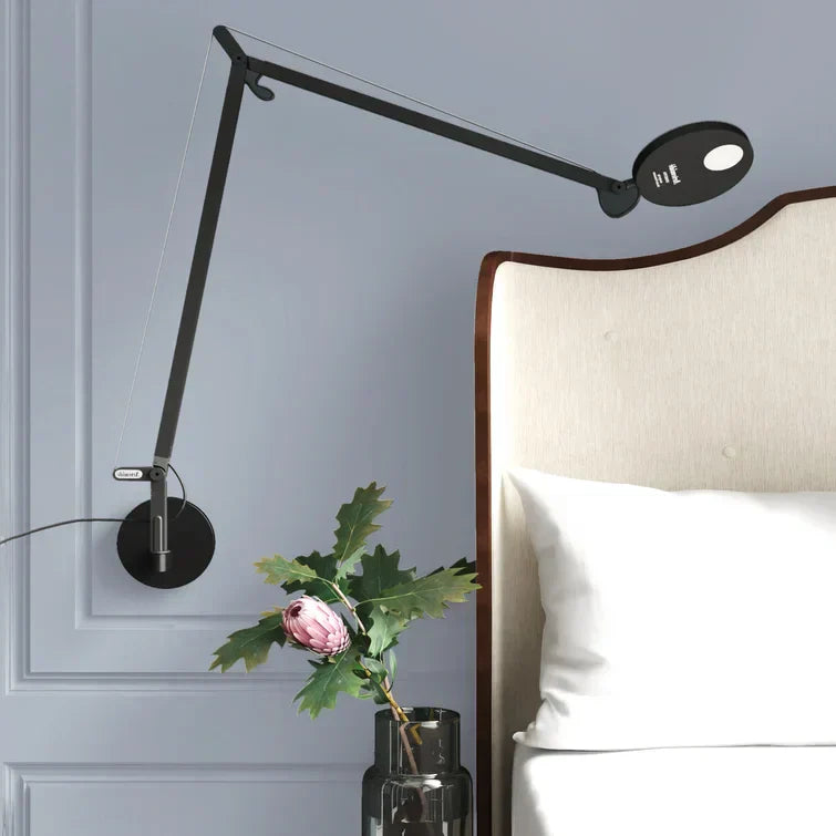 Demetra 2 Arm Adjustable Reading Wall Light, Anthracite, LED, Touch Dimmer, IP20