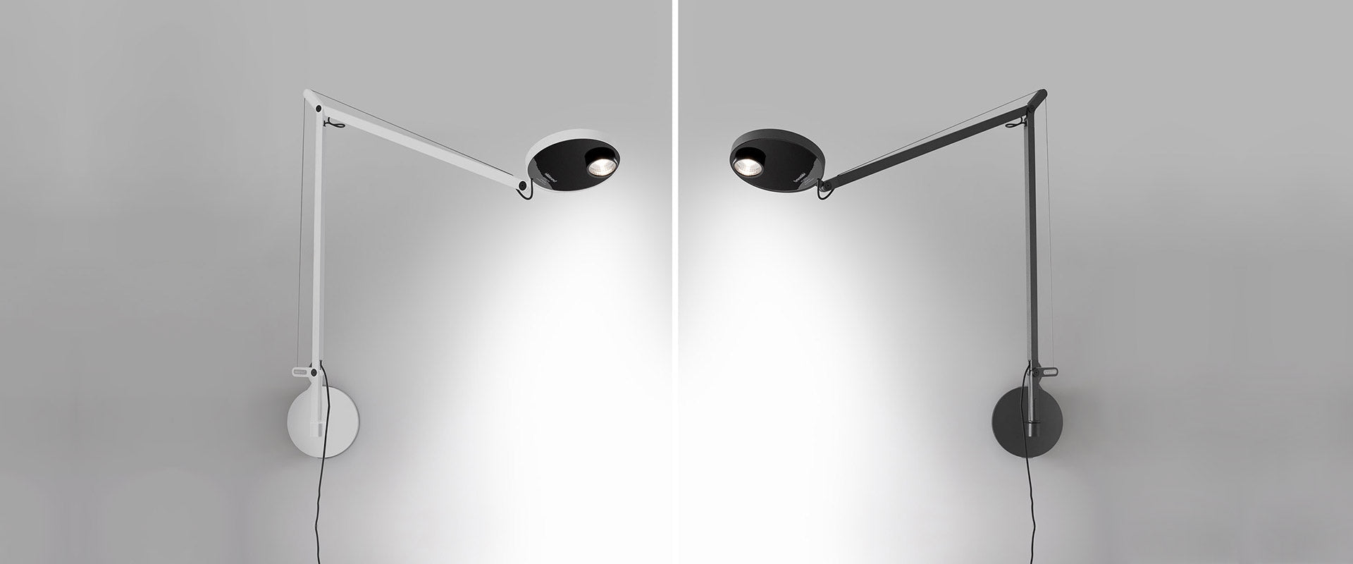 Demetra 2 Arm Adjustable Reading Wall Light, White, LED, Touch Dimmer, IP20