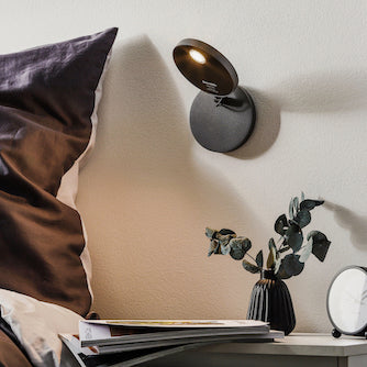 Demetra Adjustable Reading Wall Light, Black, LED, Touch Dimmer, IP20