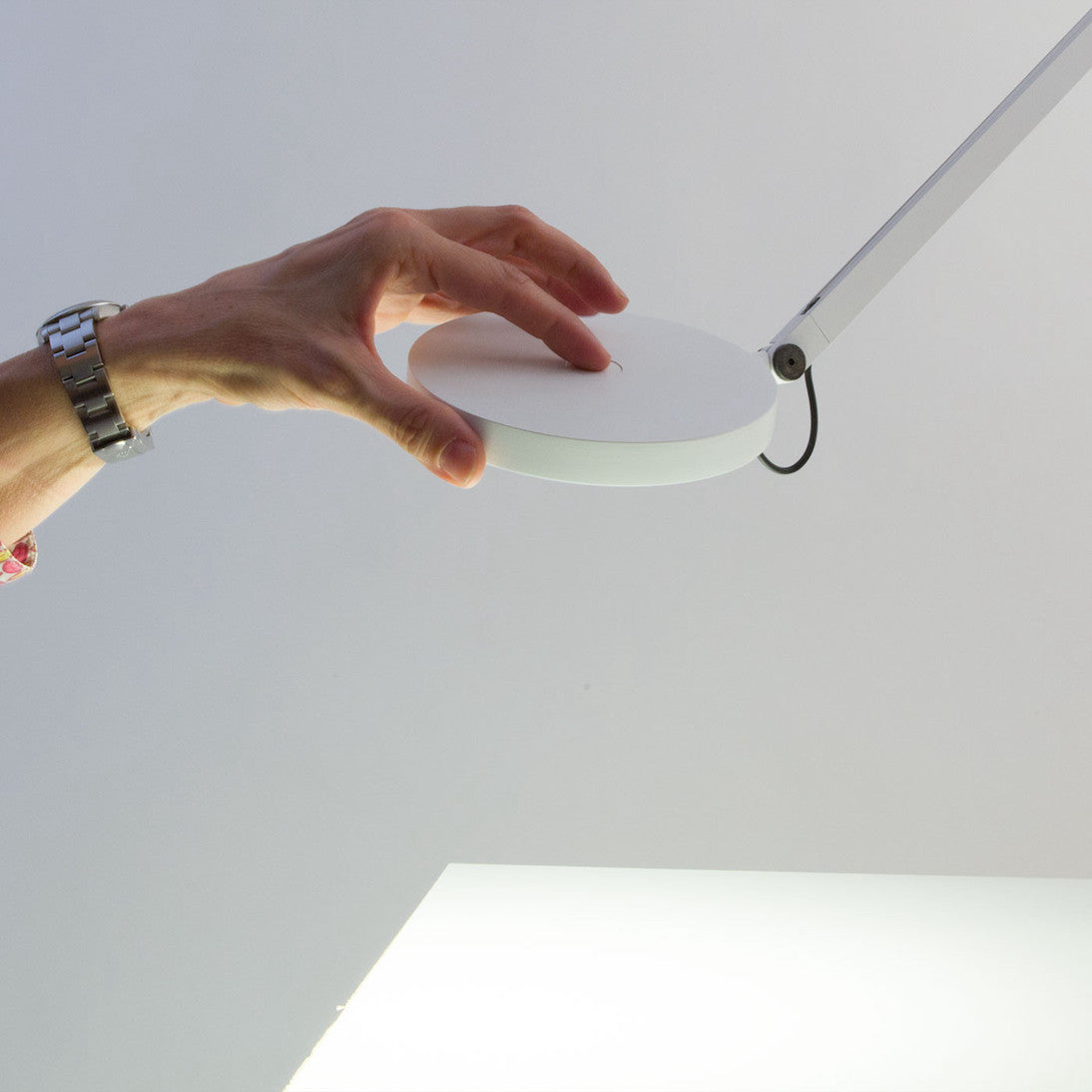 Demetra 2 Arm Adjustable Reading Table Lamp, White, LED, Touch Dimmer, IP20