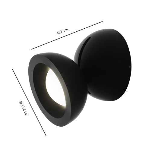 Dodot Adjustable Ceiling or Wall Spot Light, Black, LED, Phase Dim, IP20