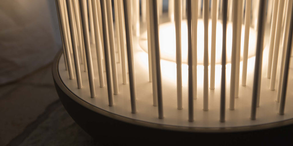 Don't Touch floor lamp base detail lit