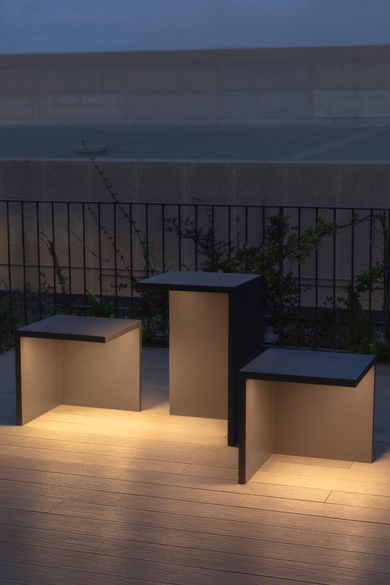 Empty Bollard, Rectangle, Small, Concrete, LED, 8.6W, On/Off, IP66