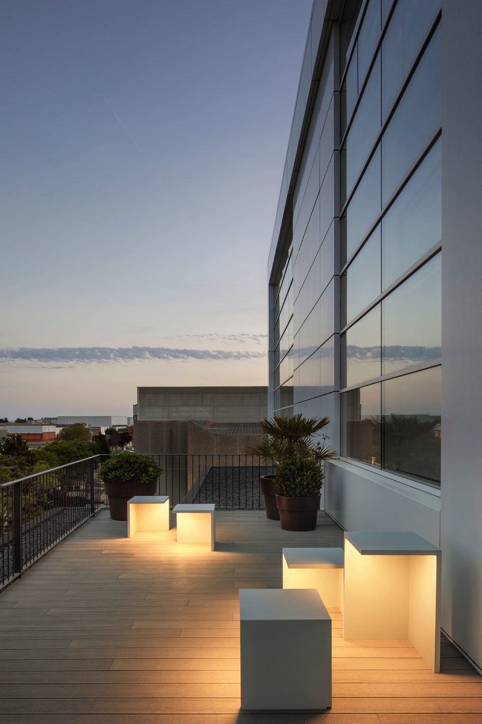 Empty Bollard, Rectangle, Large, Concrete, LED, 17.2W, On/Off, IP66