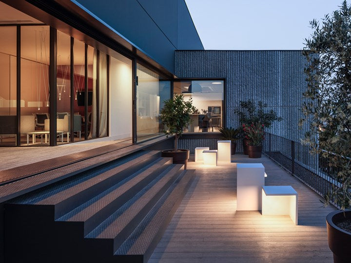 Empty Bollard, Rectangle, Small, Concrete, LED, 8.6W, On/Off, IP66