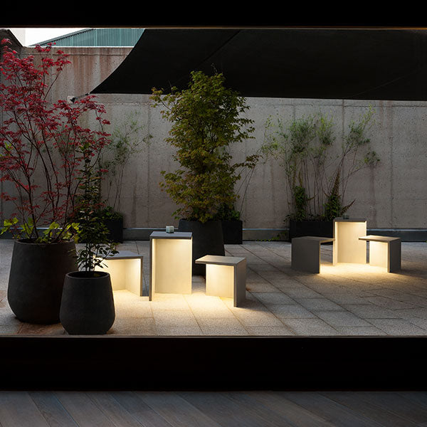 Empty Bollard, Rectangle, Large, Concrete, LED, 17.2W, On/Off, IP66