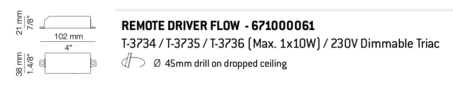 Z: Estiluz Remote Power Supply for Recessed Pendants, Triac Dim
