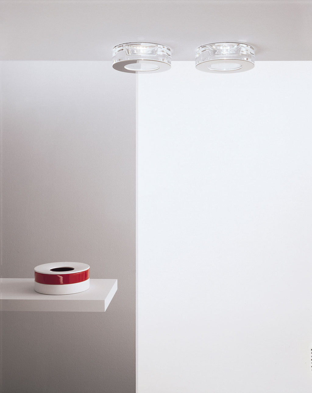 Faretti Cindy Semi-Flush Downlight, Frosted Glass, GU10, IP44