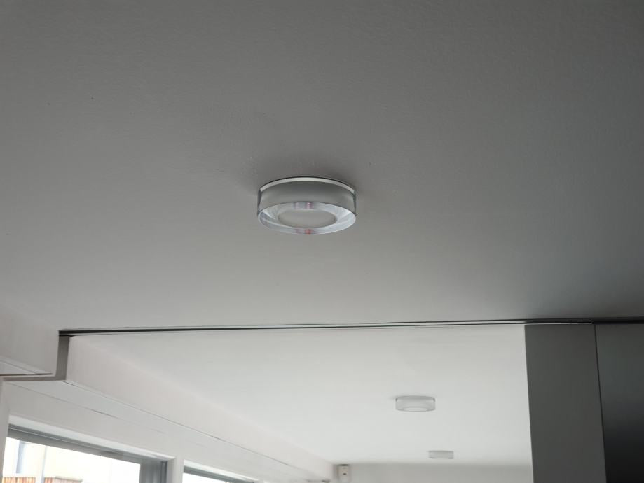 Faretti Lei Semi-Flush Downlight, Clear Glass with Polished Steel Front, GU10, IP20