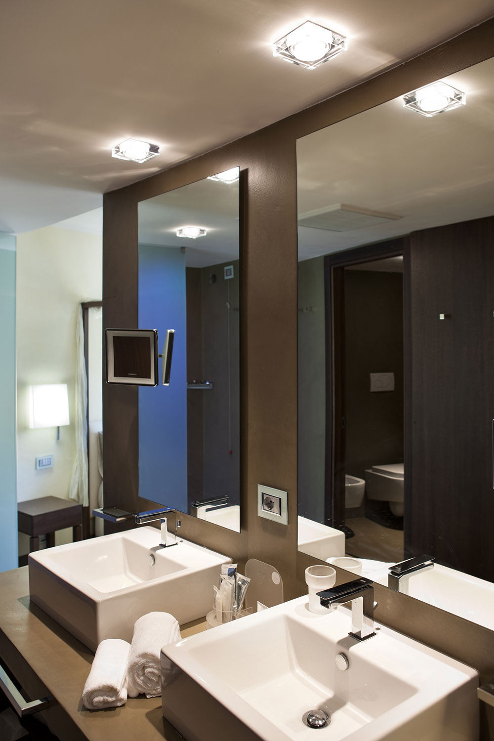 Faretti Cindy Semi-Flush Downlight, Frosted Glass, GU10, IP44