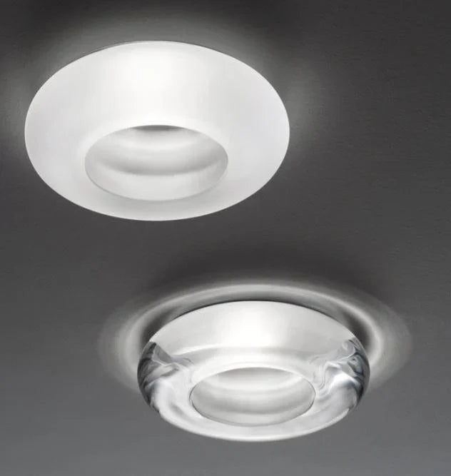 Faretti Tondo Semi-Flush Downlight, Frosted Glass, GU10, IP20
